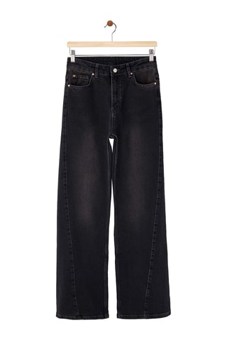 Vaquero wide leg de tiro alto - Negro