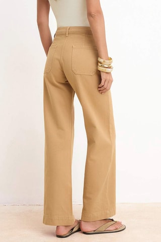 Vaquero wide leg de tiro alto - Camel