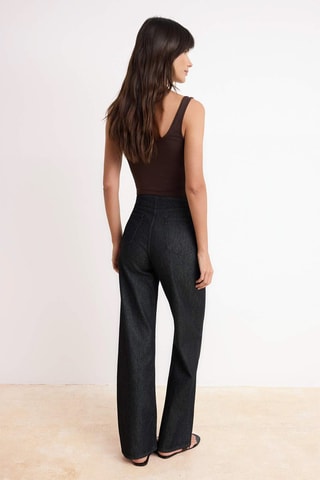 Vaquero wide leg de tiro alto - Negro