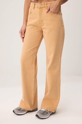 Vaquero wide leg de tiro alto - Naranja