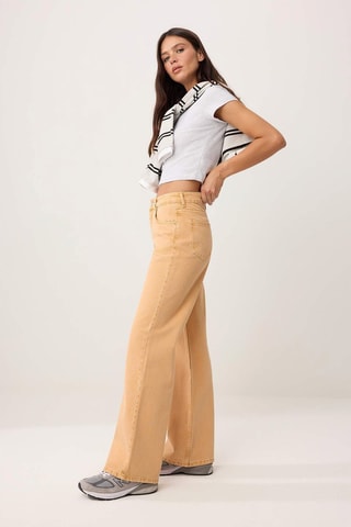 Vaquero wide leg de tiro alto - Naranja