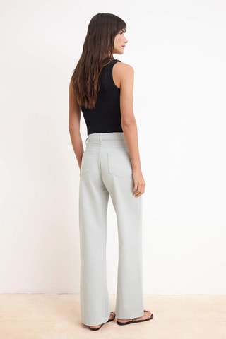 Vaquero wide leg de tiro alto - Gris claro