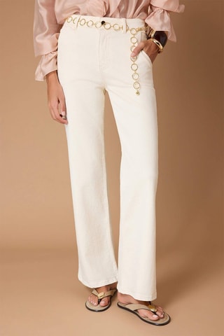 Vaquero wide leg de tiro alto - Crudo