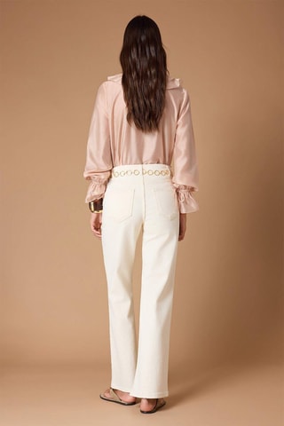 Vaquero wide leg de tiro alto - Crudo