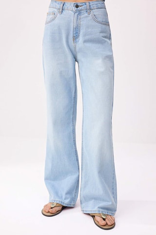 Vaquero wide leg de tiro alto - Celeste