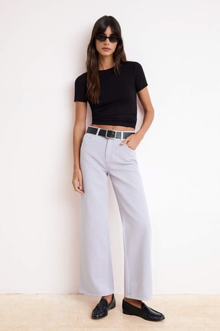 Vaquero wide leg de tiro alto - Malva