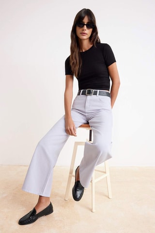 Vaquero wide leg de tiro alto - Malva