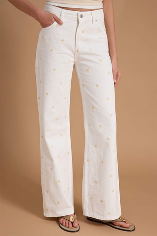 Vaquero wide leg de tiro alto - Crudo
