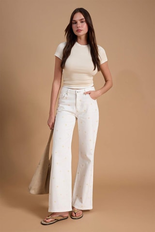 Vaquero wide leg de tiro alto - Crudo