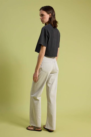 Vaquero wide leg de tiro alto - Crudo