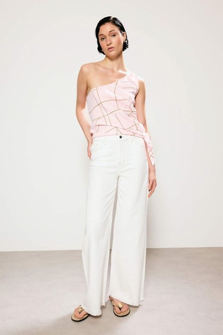 Vaquero wide leg de tiro alto - Crudo