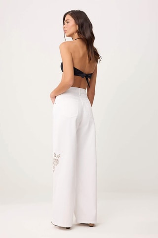Vaquero wide leg de tiro alto - Blanco