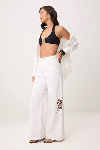 Vaquero wide leg de tiro alto - Blanco