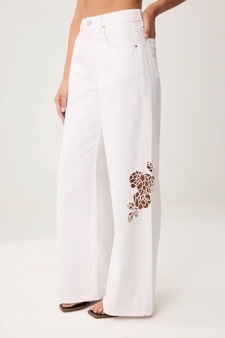 Vaquero wide leg de tiro alto - Blanco