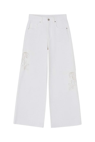 Vaquero wide leg de tiro alto - Blanco