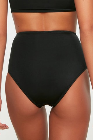 Braga de bikini de talle alto - Negro