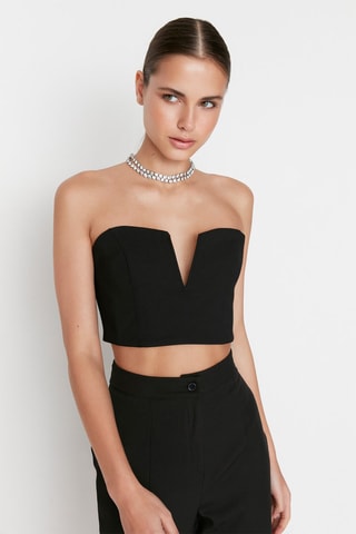 Crop top bustier - Negro