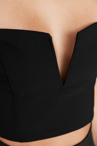 Crop top bustier - Negro