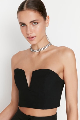 Crop top bustier - Negro