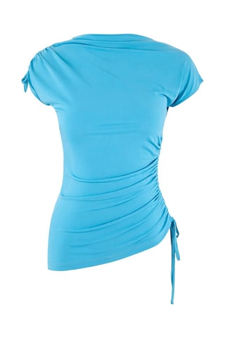 Top drapeado - Celeste
