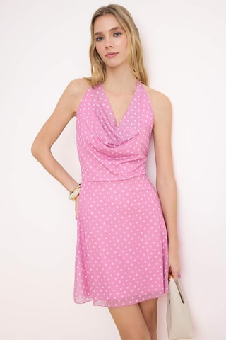 Vestido evasé - Rosa