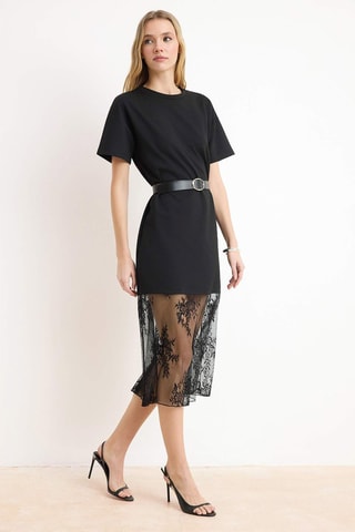 Vestido midi - Negro