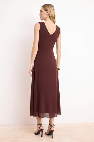Vestido midi - Marrón