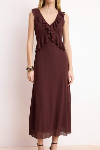 Vestido midi - Marrón
