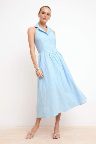 Vestido evasé - Celeste