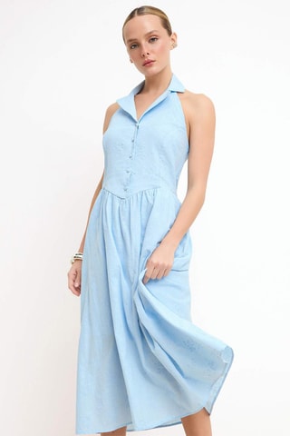 Vestido evasé - Celeste