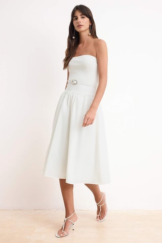 Vestido evasé - Crudo