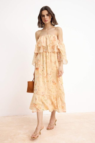 Vestido avolantado - Amarillo