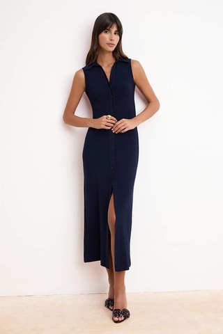 Vestido camisero - Azul marino