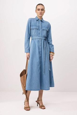 Vestido camisero vaquero - Azul