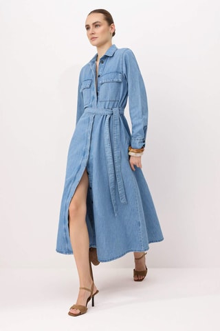 Vestido camisero vaquero - Azul