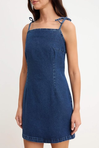 Vestido recto vaquero - Azul