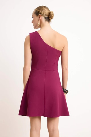 Vestido asimétrico - Rojo frambuesa