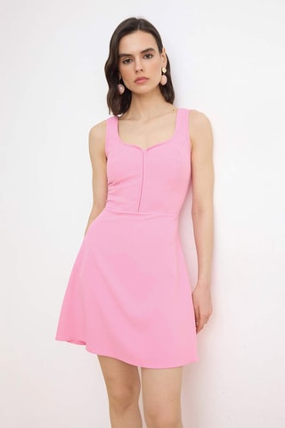 Vestido evasé - Rosa