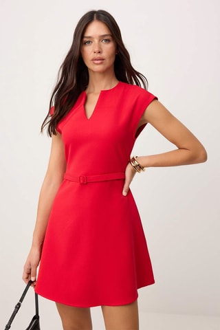 Vestido evasé - Rojo