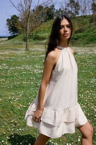 Vestido trapecio - Crudo