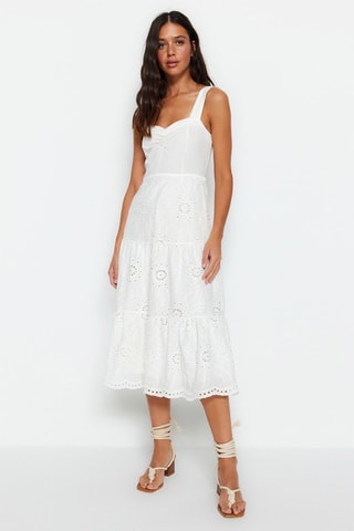 Vestido midi - Blanco