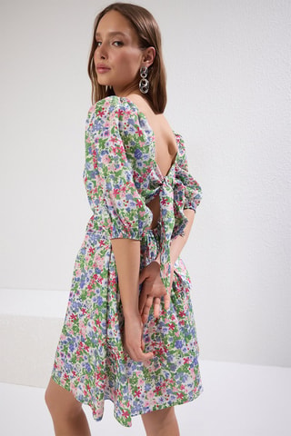 Vestido evasé - Rosa y violeta