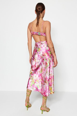 Vestido midi - Rosa y amarillo