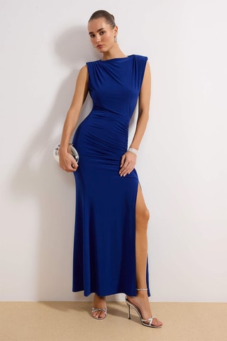 Vestido drapeado - Azul rey