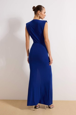 Vestido drapeado - Azul rey
