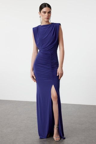 Vestido drapeado - Azul rey
