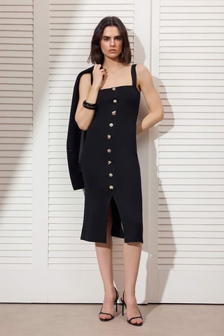 Vestido recto - Negro