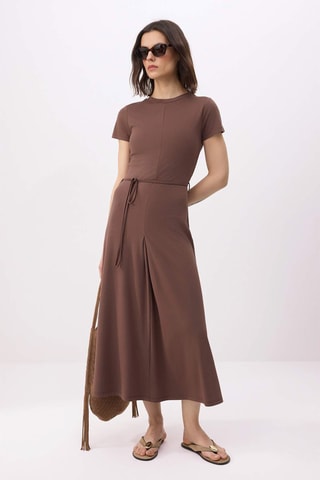 Vestido midi - Marrón