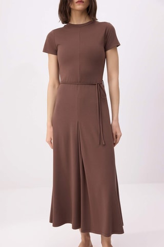 Vestido midi - Marrón