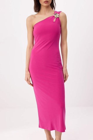 Vestido asimétrico - Fucsia